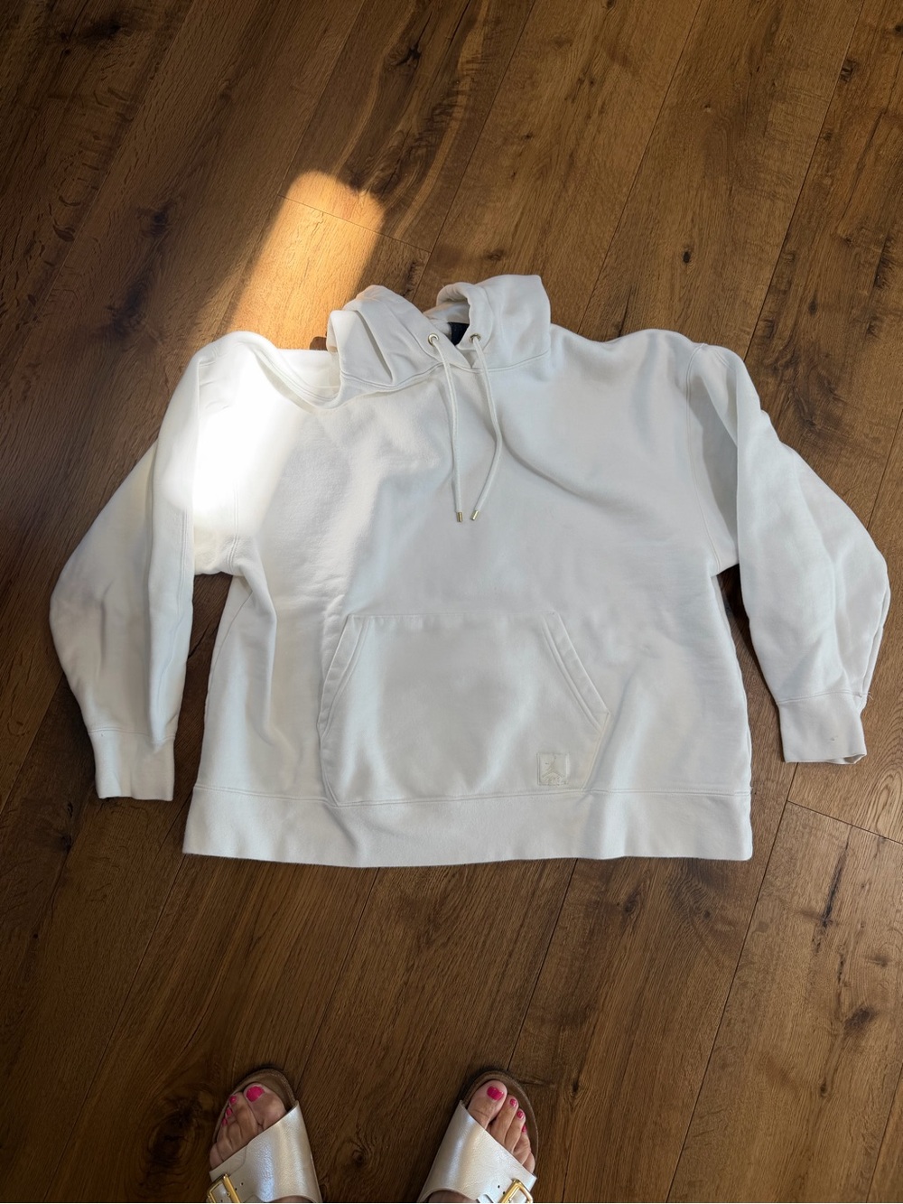 Jordan White Pullover Hoodie with Satin-Lined Hood and matching sweatpants